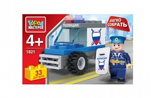 Конструктор – Полицейская машина из серии Легко Собрать, 33 детали (Город Мастеров, AA-1821-Rsim)